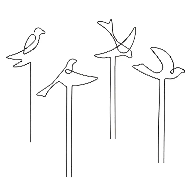 Großhandel Garten pflanze unterstützt Farbe Benutzer definierte Blume Klettern Pflanze Pfähle Metall Einzigartige Vogel form Eisen Pflanzenst änder
