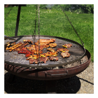 Grilles de cuisson en acier inoxydable 304 BBQ Mesh Fire Pit Ensemble d'accessoires en métal pour l'extérieur avec panier à grille Bâton de charbon de bois et sacs