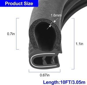 U-Form Autotür Wetterschutz Autotür Gummi kante Verkleidung Dichtung streifen Dichtung mit Seiten birne für Auto Bus LKW Türen - Product Image 2