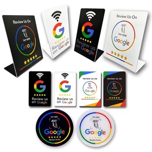 Support de <span class=keywords><strong>carte</strong></span> Google Review programmable avec fonction Tap to Leave Reviews, support personnalisé avec logo et code QR pour partager les liens sur les réseaux sociaux - Product Image 3