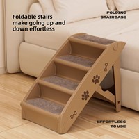 Escalier pour animaux de compagnie, lit pour chien, marchepieds antidérapants, marches pliables, installation facile, canapé pour petit chien, chien âgé, lit d'appoint