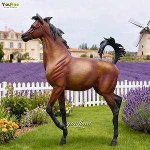 Scultura di Cavallo Arabo in Bronzo YouFine a Grandezza Naturale, Realizzata a Mano per Decorazione Artistica di Giardini ed Esterni - Product Image 3