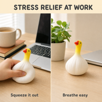 Jouet anti-stress en caoutchouc thermoplastique souple ZW, style bouddhiste, en forme de canard ail, personnalisable pour la décompression au bureau