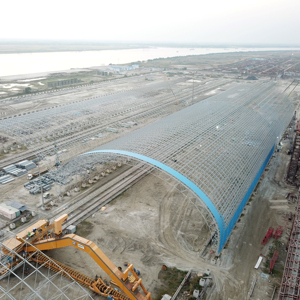 Lớn span đúc sẵn khung thép kho hiện đại công nghiệp phong cách thiết kế cấu trúc mái vòm cho hội thảo than lưu trữ nhà kho - Product Image 5