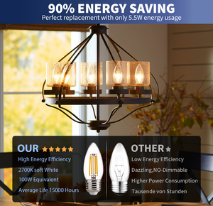 مصباح إضاءة شمع E26 قابل للوميض بدون وميض بسعر رخيص من المصنع مباشرة مصباح إضاءة ليد بقوة 800 لومن <span class=keywords><strong>LED</strong></span> مصباح زجاجي للسكن - Product Image 4