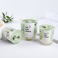 Party-Neuheit Aromatische Kaffee-Matcha-Duftkerze 70g mit Individueller Form, Gelee-Wachs im Klarglas und Iced Latte Kerzenglas – Geschenke