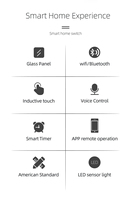 ESP32 Smart US/Australie 2 Gang Wifi Touch Wall Light Commutateurs à distance avec fil neutre Alexa Google Home Voice Control