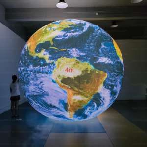 2m 3m 4m balon PVC raksasa kedap udara balon bumi Logo kustom bumi tiup besar dengan lampu Led - Product Image 3