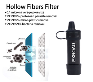Paille filtrante portable Exroad en ABS pour survie, élimination multi-étapes des bactéries, étanche, pour randonnée, <span class=keywords><strong>camping</strong></span>, escalade, usage d'urgence - Product Image 6