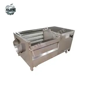 High Efficiency Commercial Brush Washing and Peeling Machine fruit vegetable processing cleaner peeler