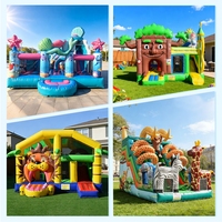 Grande structure gonflable de type château gonflable, personnalisée avec un thème de princesse, en PVC de haute qualité, avec toboggan