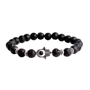 Gendes gioielli Custom Lava Bead bracciale in acciaio inox per gli uomini - Product Image 1