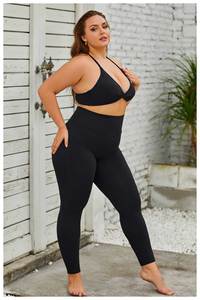 <span class=keywords><strong>Tuta</strong></span> da Yoga Casual da <span class=keywords><strong>donna</strong></span> all'ingrosso taglie forti con elastico alto a vita alta <span class=keywords><strong>aderente</strong></span> nuda ad asciugatura rapida per maglieria - Product Image 4