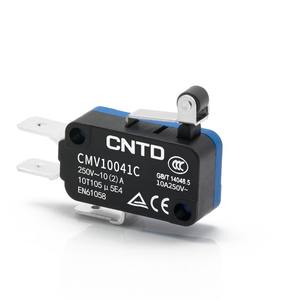 Interruptor de Límite Miniatura Microeléctrico CNTD Changde, Auto-Reajustable, 10A CMV10041C con Polea CMV104C - Product Image 1