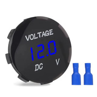DC 12V Bulat Tahan Air Akurasi Tinggi (0.1%+1) Layar LED 16A Arus Bahan ABS Voltmeter untuk Perahu Motor Sepeda Motor Mobil