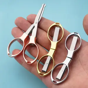 Customization Small foldable stainless steel Curved scissorsStretch cutting tools Portable multi-purpose mini plane scissors
