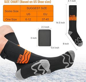 Chaussettes de sport en coton auto-chauffantes de haute qualité, alimentées par <span class=keywords><strong>batterie</strong></span> USB, imperméables, coupe-vent, écologiques, pour le camping et le <span class=keywords><strong>ski</strong></span> en hiver - Product Image 4