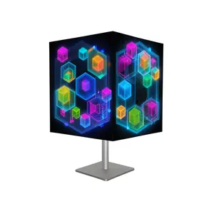 LED Rotating Dyamic Cubic Display 3D LED Spatial Cube Transformable LED Display Mutisided Usage