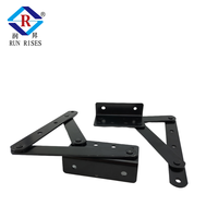 Charnière pliante réglable en métal C13 noir thermolaqué pour meubles, chaise, canapé, cuisine, salle de bain, salon