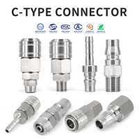 Raccord pneumatique en acier inoxydable de type C connecteur de compresseur de tuyau d'air coupleur à dégagement rapide raccord autobloquant