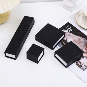 Caja de Embalaje de Papel para Joyería, Nueva Llegada, para Pendientes, Collares, Anillos, Pulseras, con Logotipo Personalizado, Negra - Product Image 6