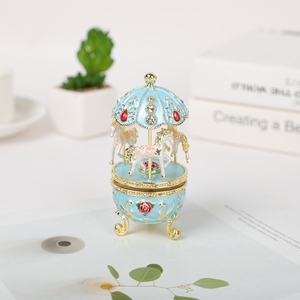 Boîte à musique carrousel en étain émaillé faite à la main SHINNYGIFTS, souvenir <span class=keywords><strong>de</strong></span> la Saint-Valentin, métal durable avec <span class=keywords><strong>Le</strong></span> <span class=keywords><strong>Lac</strong></span> des cygnes pour fille - Product Image 5