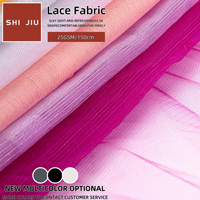 Tissu en filet 100 % polyester rose 25 g/m² respirant et léger de 1 mm pour robes de soirée et robes à paillettes, tissu en tulle, tissu en dentelle