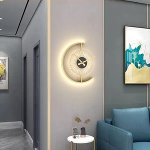 Lámpara de Pared con Reloj LED Creativa para Sala de Estar y Dormitorio, Lámpara de Pared Moderna Decorativa para Comedor, Regulable - Product Image 3