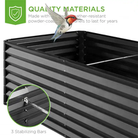 Jardinière surélevée modulaire carrée personnalisable pour herbes et fleurs d'extérieur, en acier thermolaqué durable, vente en gros