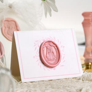 Sello de cera en relieve Suidis con cabezal de cobre, serie Corazón de Niña, sello artístico y lindo para decoración, regalo para compañera de clase - Product Image 2