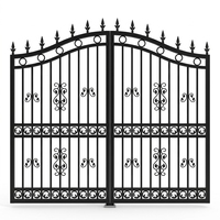 Puerta Corredera Automática de Acero Galvanizado con Recubrimiento en Polvo para Patio, Villa, Apartamento, Escuela