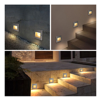 Luz LED Cuadrada Empotrada de Aluminio IP65 de 2W 3W, Doble Voltaje DC24V AC 100-240V, Haz de Luz de 120 Grados, Cristal Transparente para Pasillos y Balcones