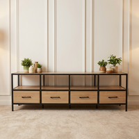 Armoire de rangement en bois moderne avec 4 tiroirs pour salon, couloir, villa et hôtel