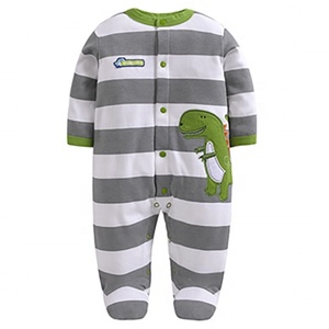 Offre Spéciale 100% coton manches longues printemps automne enfants bouton pyjamas vêtements barboteuses garçon combinaison bébé - Product Image 3