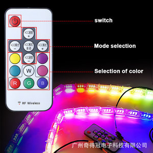 ไฟรถยนต์คริสตัลเทียร์ส RGB ไฟ LED สำหรับวิ่งกลางวัน พร้อมรีโมทคอนโทรล  แบบไหลได้ ชุดแถบไฟ LED 15 ดวง - Product Image 3