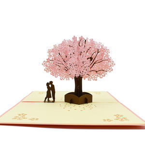 Tarjetas Pop-up Creativas Hechas a Mano con Diseño de Flor de Cerezo, Impresión UV 3D, Estampado Dorado, Nuevo Corte Láser, Papel de Regalo, Manualidades, Cumpleaños, San Valentín - Product Image 2