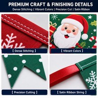 Guirlande de fanions de Noël personnalisée en polyester écologique pour fêtes de Noël, anniversaires, événements et décoration de plafond à la maison