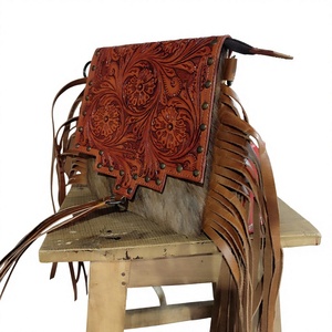 Bolso Bandolera de Cuero Auténtico Estilo Occidental con Diseño de Tallado a Mano, Bolso de Hombro Estilo Western, Bolso Vintage Bohemio para Mujer - Product Image 1