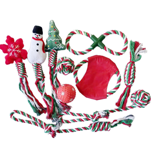 Giocattolo Natalizio in Peluche per Cani e Gatti con Suoni, Gioco Interattivo con Corda, Babbo Natale, Pulizia Denti per Cuccioli, Taglia Media, per Esterni - Product Image 6