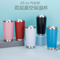 Mug de voyage isotherme en acier inoxydable à double paroi de 40 oz, style personnalisé, avec cuillère, anti-fuite, sans BPA