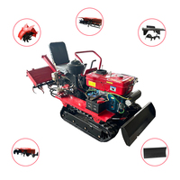 Mini-tracteur chenillé léger 25 CV à commande facile avec chenilles en caoutchouc et cultivateur rotatif pour petite ferme familiale et jardin domestique