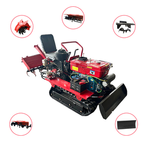Trattore Cingolato Mini Leggero da 25 CV per Uso Domestico, Facile da Usare, con Cingoli in Gomma e Coltivatore Rotante per Piccole Fattorie e Giardini Familiari - Product Image 1