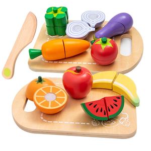 Ensemble de jouets de cuisine en bois pour enfants pour couper les formes d'aliments et de légumes - Product Image 3