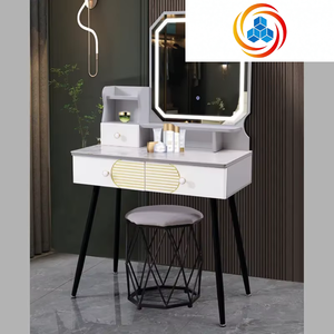 Tocador de Madera de Estilo Europeo Moderno con Espejo Iluminado y Herrajes Duraderos de Acero Inoxidable para Uso en Dormitorios de Hotel, Color Personalizable - Product Image 6