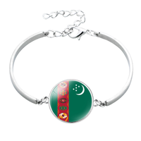 Bracelet personnalisé avec drapeau de la Tunisie, chaîne en métal et cabochon, pour les fans de football et comme souvenir touristique