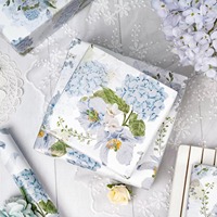 Papier d'emballage écologique en PE, rouleau bleu Hortensia, pour artisanat, fêtes, cadeaux d'anniversaire, fête des Mères, mariage, Saint-Valentin, naissance