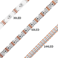 Bande LED flexible en cuivre SPI DC12V avec IC intégré WS2818, 30/60/144 LED/M RGB, contrôle par application Wi-Fi, adressable indépendamment, IP65