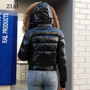 Giacca Invernale da <span class=keywords><strong>Donna</strong></span> di Marca alla Moda con Cappuccio in Pelliccia Piumino Antivento Lucido Impermeabile Caldo Piumino da <span class=keywords><strong>Donna</strong></span> - Product Image 3