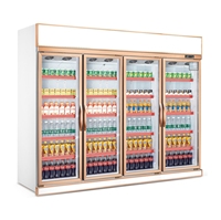 Équipement de supermarché, réfrigérateur Vertical à quatre portes en verre, congélateur Vertical