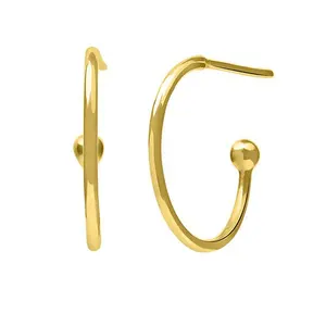 yiwu manufacturer simple custom logo jewelry gold huggie earring hoop